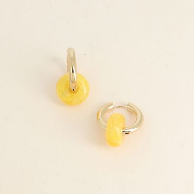 Pendientes de aro con forma de donut de acetato de colores