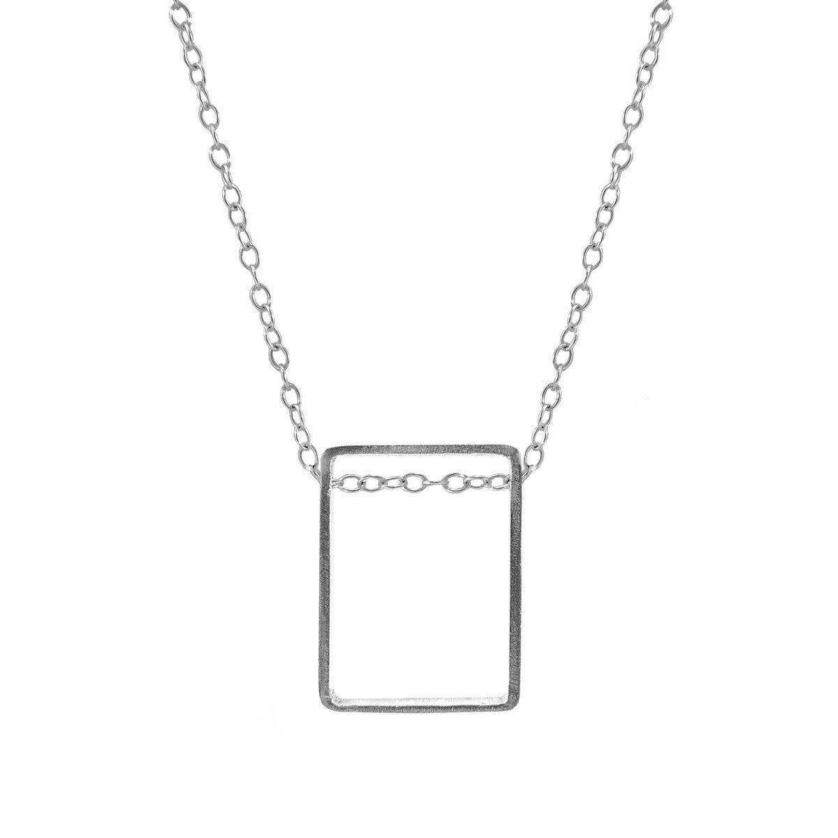 Bowen Box Mini Collana con ciondolo geometrico in argento