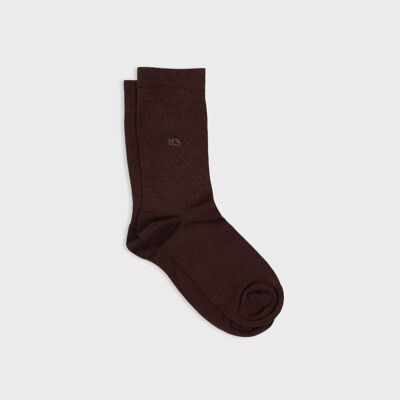 Chaussettes unies en bambou - Marron