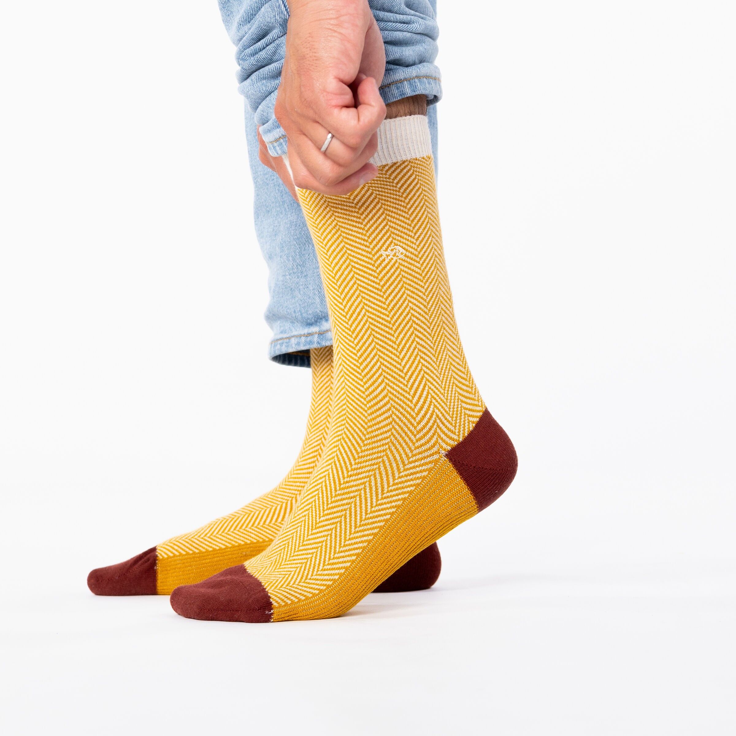 Calzini in cotone pettinato Chevrons - Dune