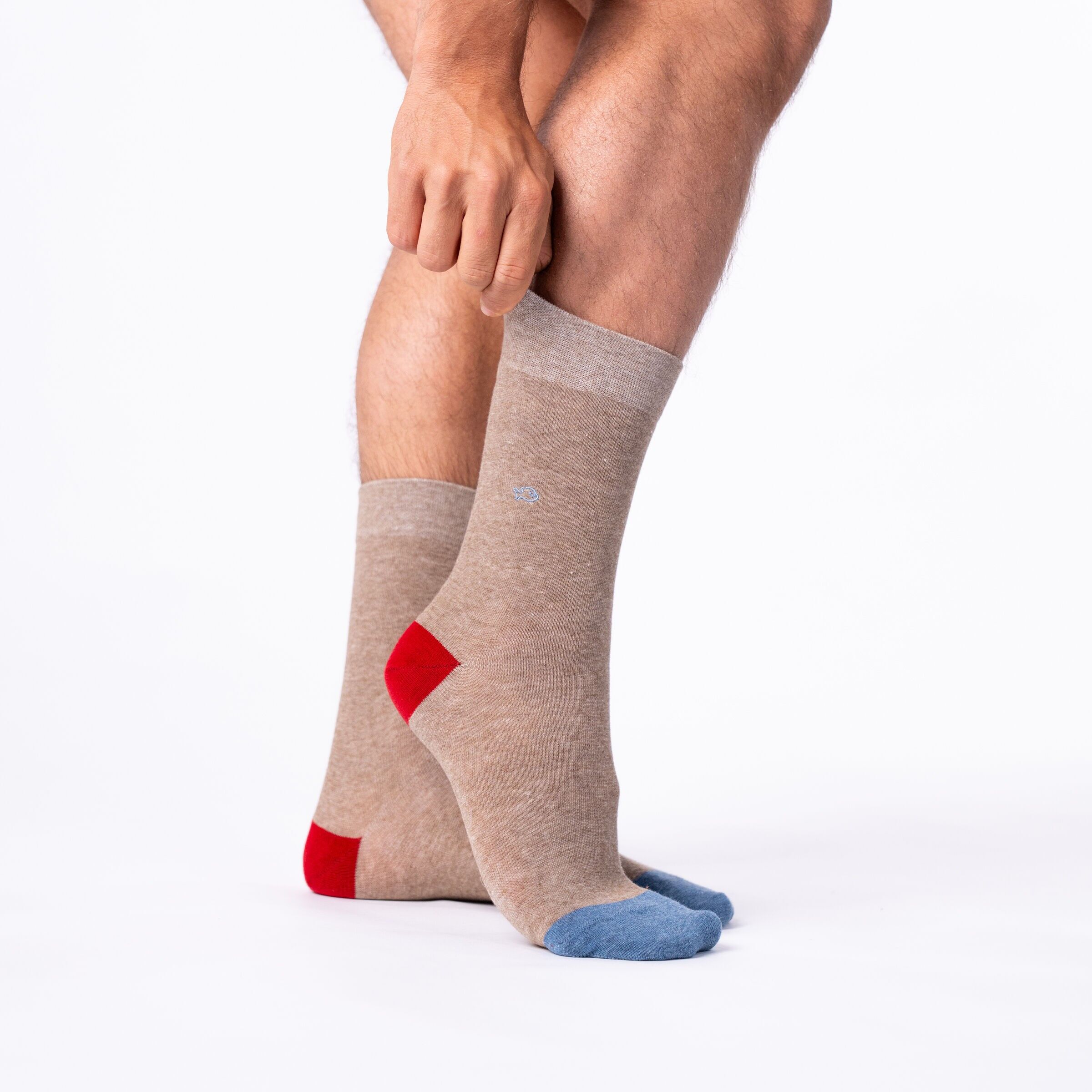 Calzini in cotone pettinato semplice - Marrone