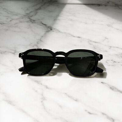 LUNETTES DE SOLEIL POLARISEES - ADULTE HOMME OU FEMME - UV400 / NOIR - FOURNI AVEC ETUI