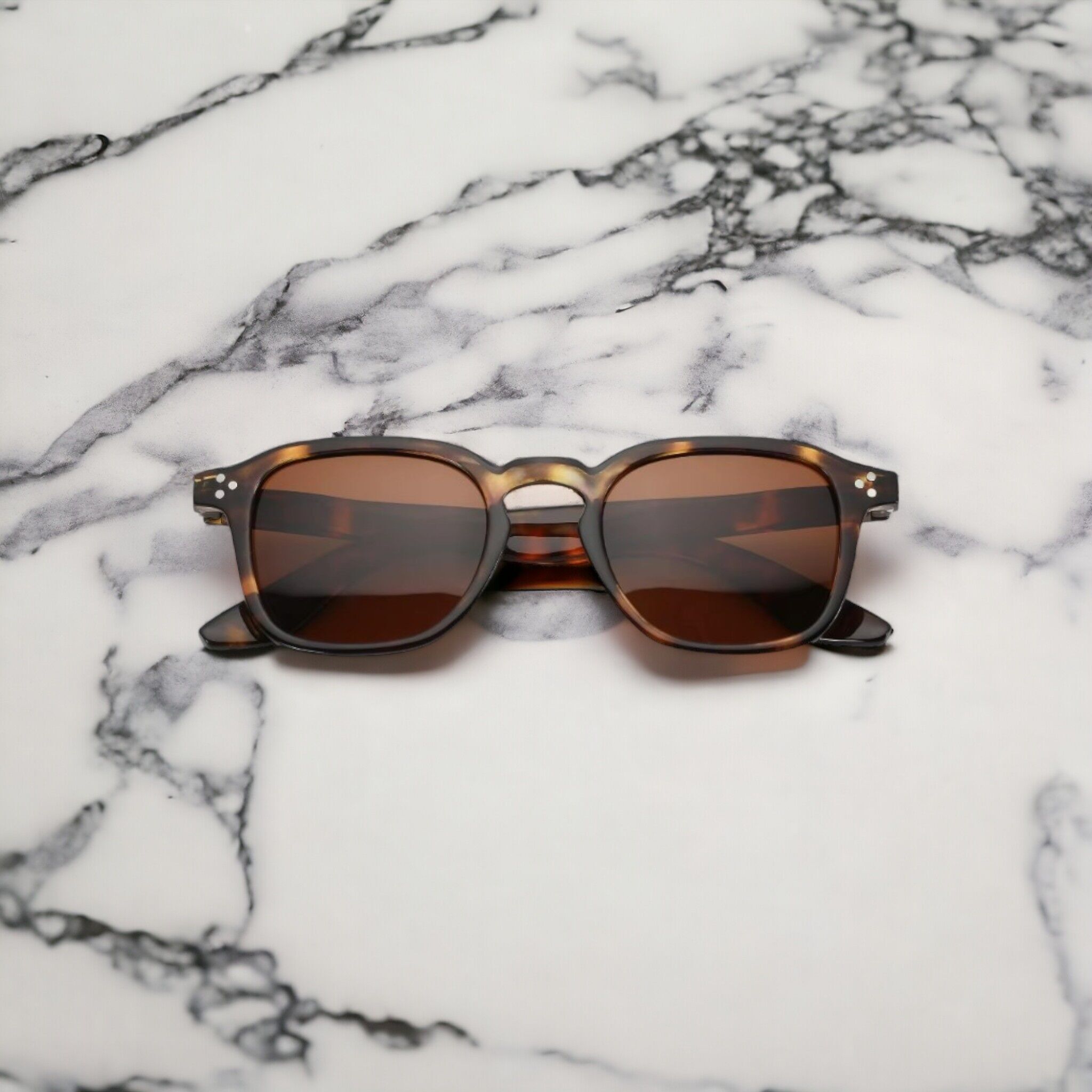 OCCHIALI DA SOLE RETTANGOLARI - UOMO O DONNA ADULTI - UV400 / TARTARUGA - Forniti con custodia