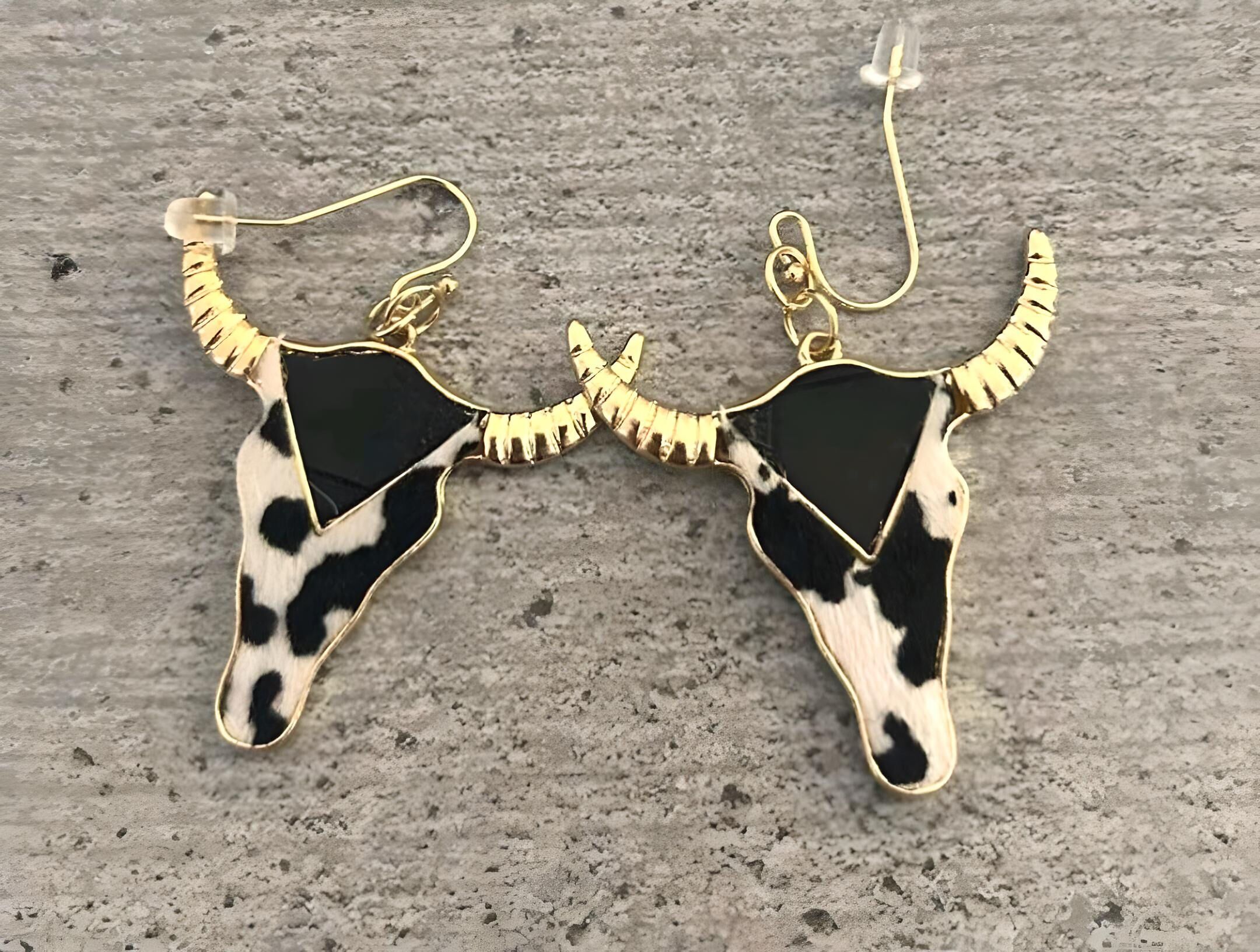 Orecchini occidentali “teschio di mucca”, orecchini bohémien