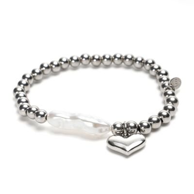 Bracciale LizzyMae in acciaio inossidabile - argento + cervo + acciaio con spirito