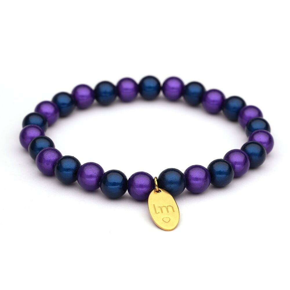 LizzyMae bracciale Galaxy Pearl - paars-navy