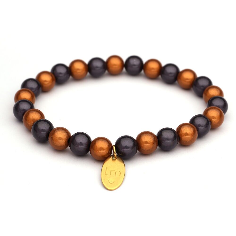 Bracciale LizzyMae Galaxy Pearl - antracite-mandorla