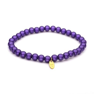 Bracciale LizzyMae Galaxy Pearl - donkerpaars 5mm