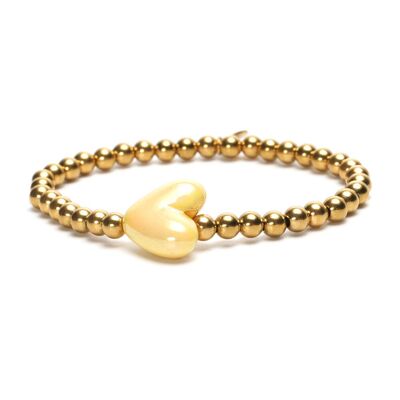 Bracciale LizzyMae in acciaio inossidabile - goud + hartje gel