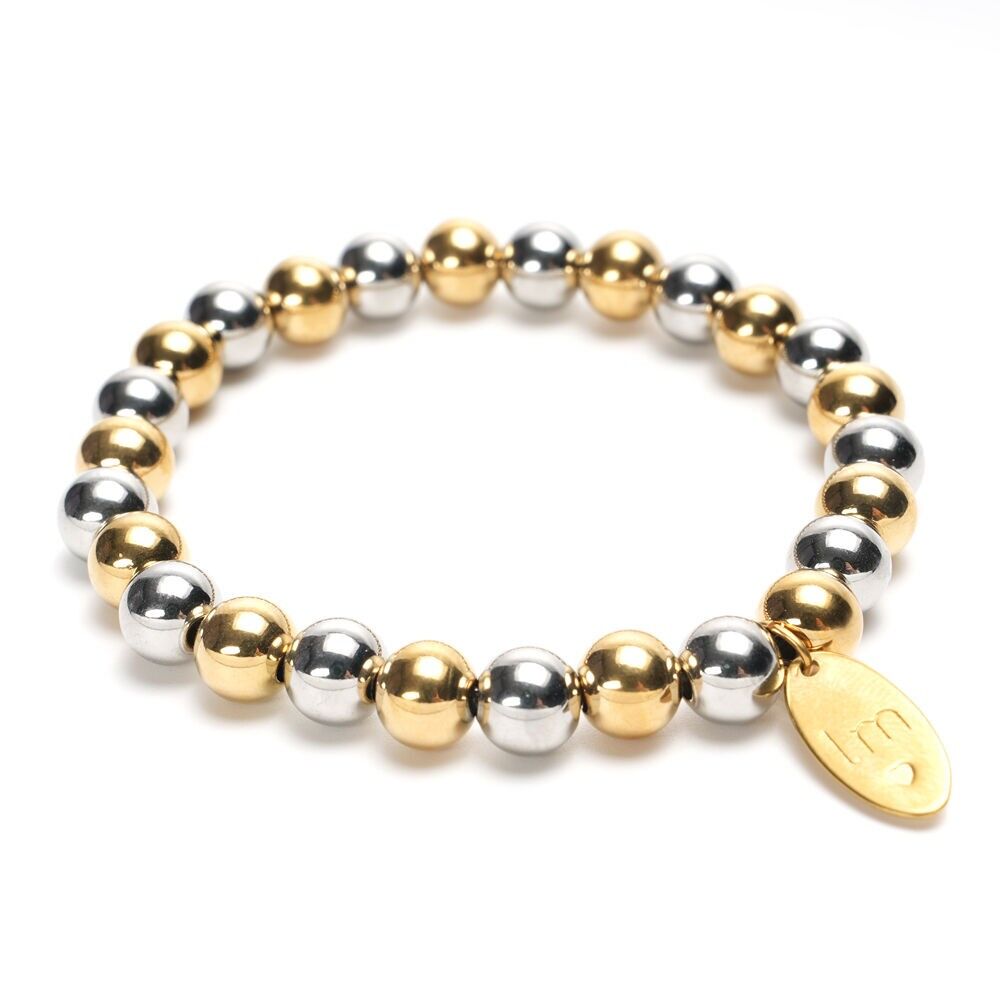 Bracciale LizzyMae in acciaio inossidabile - goud-zilver 8mm
