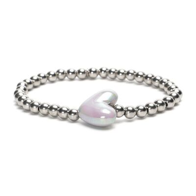 Bracciale LizzyMae in acciaio inossidabile - argento + hartje bianco sporco
