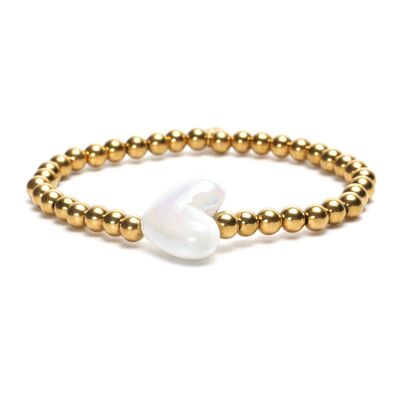 Bracciale LizzyMae in acciaio inossidabile - goud + cervo bianco sporco