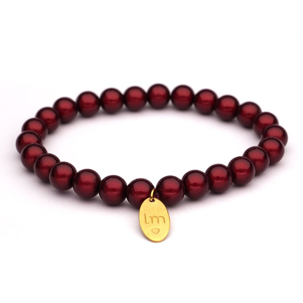 LizzyMae bracciale Galaxy Pearl - bordeaux 8mm