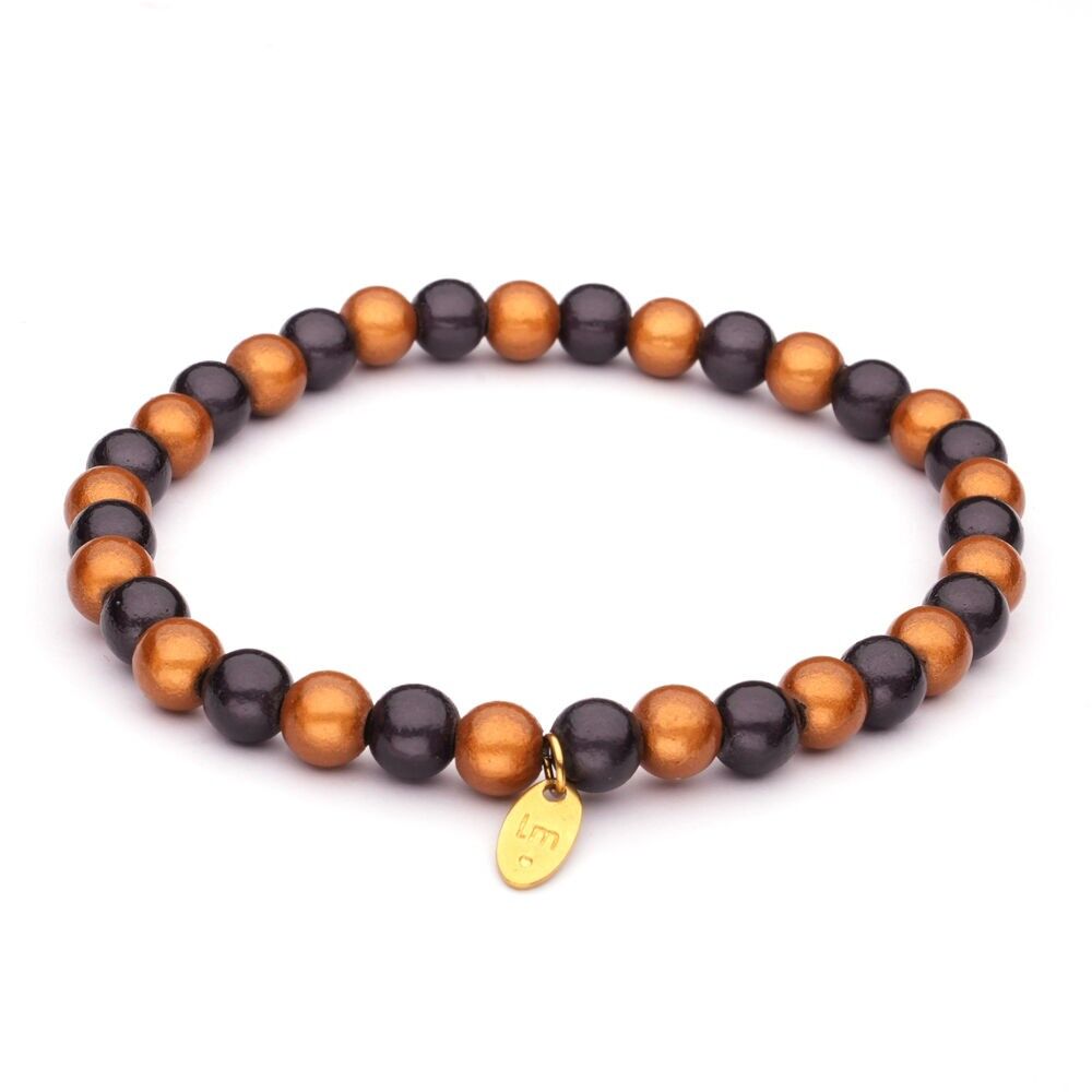 Bracciale LizzyMae Galaxy Pearl - antracite-mandorla 6 mm