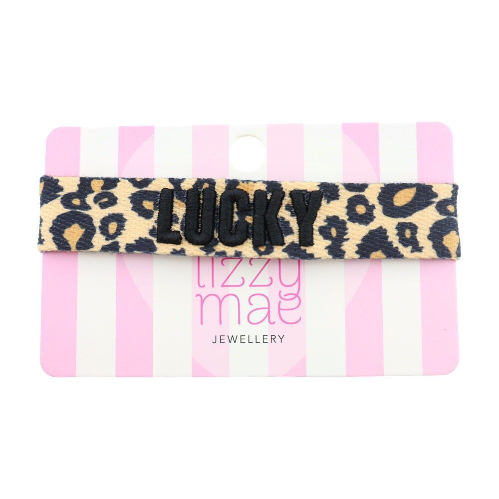 Bracciale statement Lucky, leopardo, beige