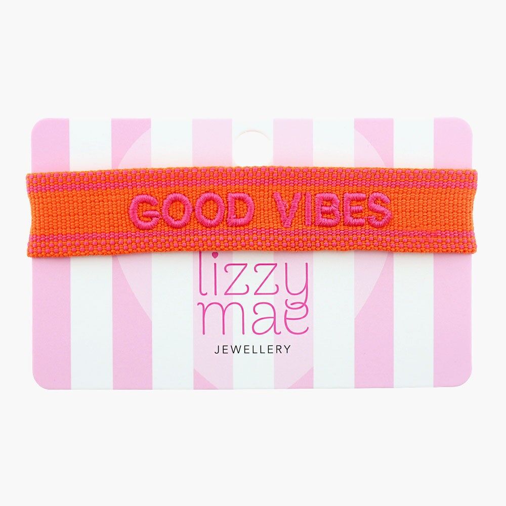Bracciale statement, Good Vibes, fucsia