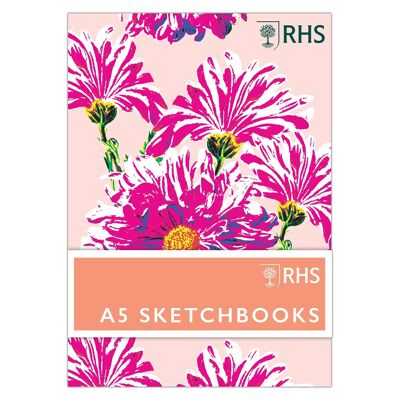 Quaderni da disegno RHS A5, confezione da 3, fiori audaci, per disegnare, fare schizzi, scarabocchiare, scrivere e creare album di ritagli, con tecniche miste, penna, inchiostro, pittura e altro, arte, articoli per l'artigianato
