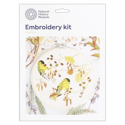 Kit de decoración de bastidor de bordado del Museo de Historia Natural NHM, diseño de jilgueros, 20 cm. Kits de bordado para adultos y kits de punto de cruz para adultos principiantes. Idea de regalo. Con patrón de bordado.