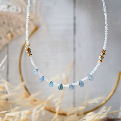 TEJ Necklace - Aquamarine, Labradorite - Communication and Protection