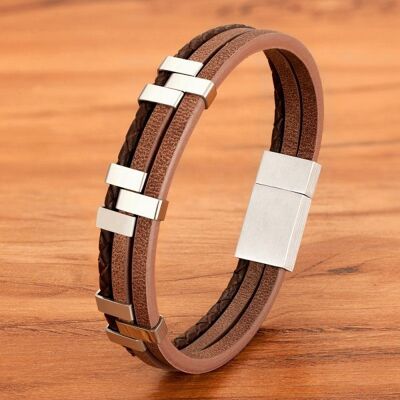 Leather bracelet Roger | 3 layers | Various sizes