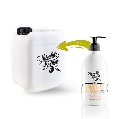 Lattina 5L di Sapone provenzale surgras in olio d'oliva. fiore d'arancio