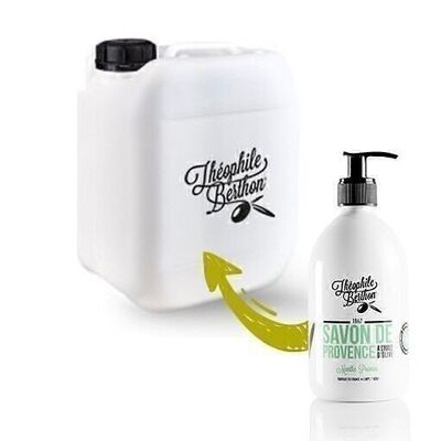 5L can of Soap from Provence surgras in olive oil. Pepper mint