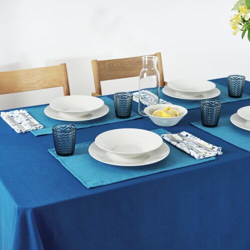 Pack 2 ud. mantel individual liso Lino 100% Azul Cielo
