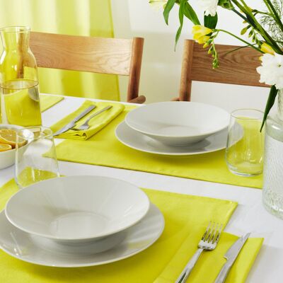 Pack 2 ud. mantel individual liso Lino 100% Amarillo