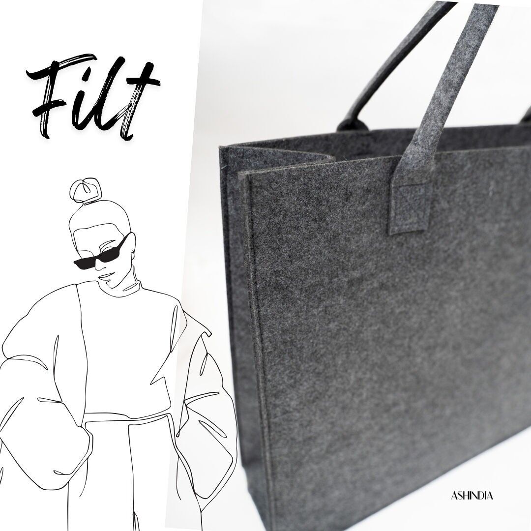 Bolso de fieltro moderno: bolso de compras para la oficina y el uso diario.