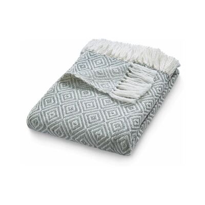Alfombra Hug Rug tejida en forma de diamante, color gris cielo
