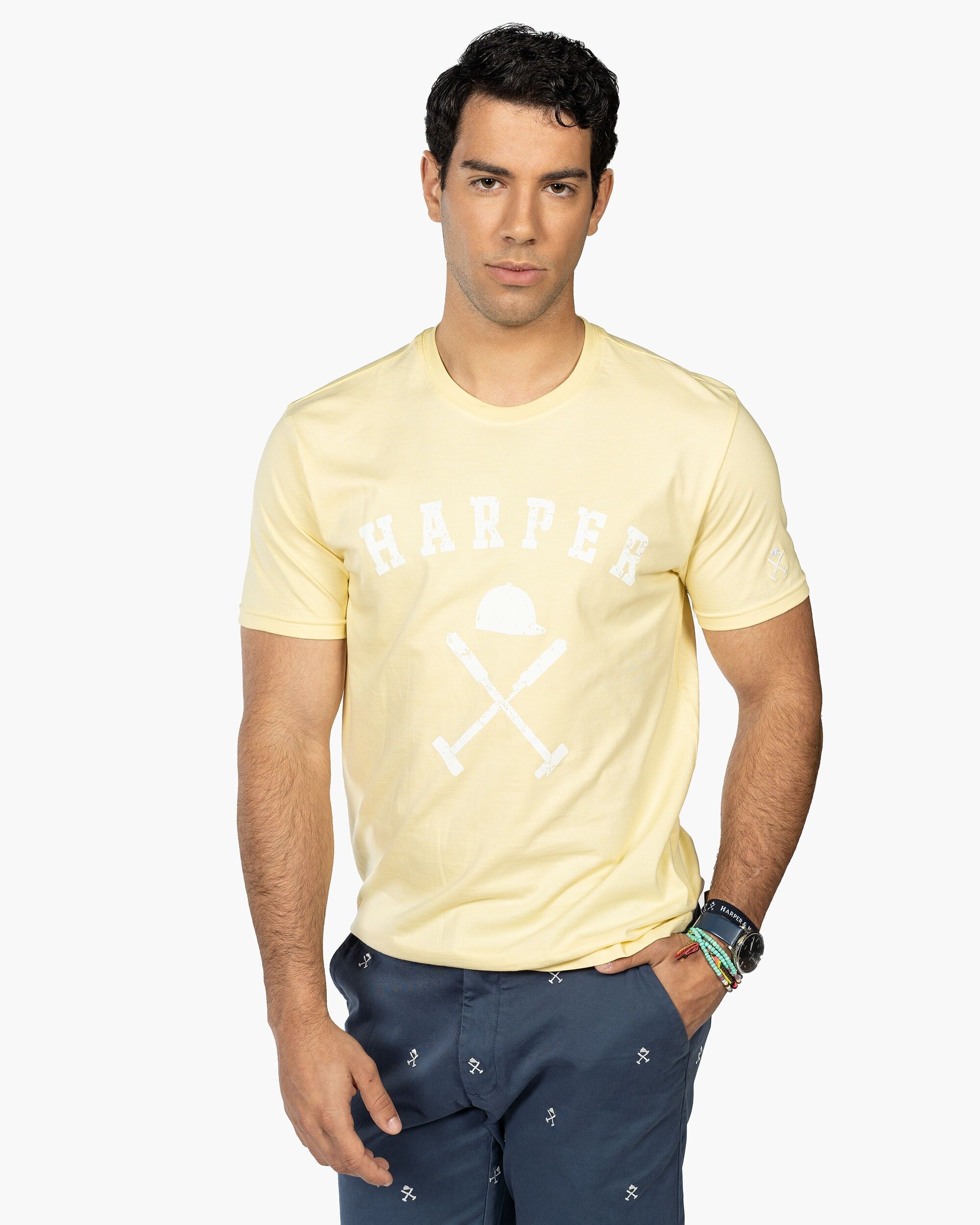 Herren-T-Shirt aus 100 % Baumwolle mit New England-Logo auf der Vorderseite – 401323030