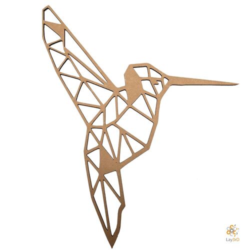 Lay3rD Lasercut - Houten Wanddecoratie - Kolibri - Geometrisch - Medium-MDFMedium-Kolibri