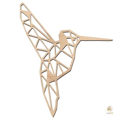 Lay3rD Lasercut - Wooden Wall Decoration - Hummingbird - Geometric - Mini BirchMini Hummingbird