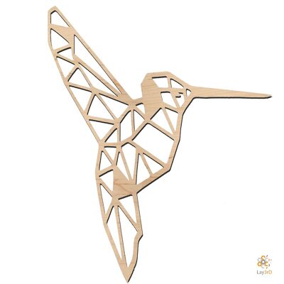 Lay3rD Lasercut - Wooden Wall Decoration - Kolibri - Geometric - Medium-BirchMedium-Kolibri