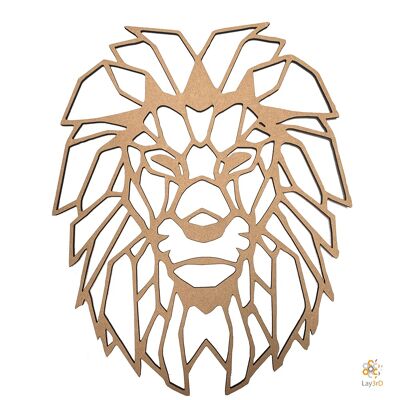 Lay3rD Lasercut - Wooden Wall Decoration - Lion - Geometric - Mini-MDFMini-Lion