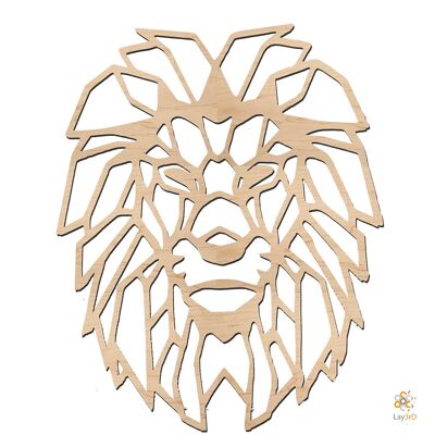Lay3rD Lasercut - Wooden Wall Decoration - Lion - Geometric - Mini BirchMini Lion