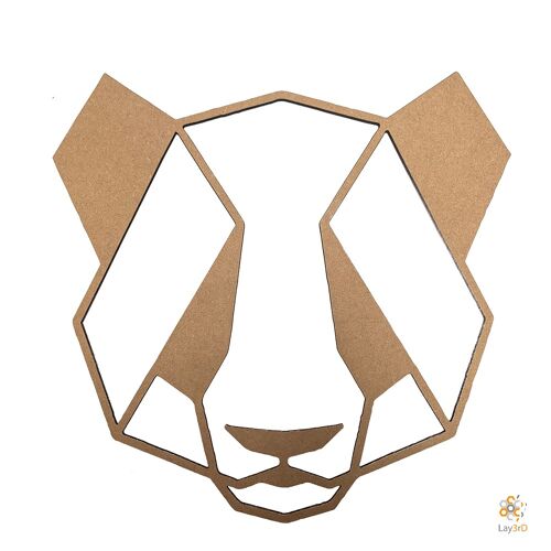 Lay3rD Lasercut - Houten Wanddecoratie - Panda - Geometrisch - Mini-MDFMini-Panda