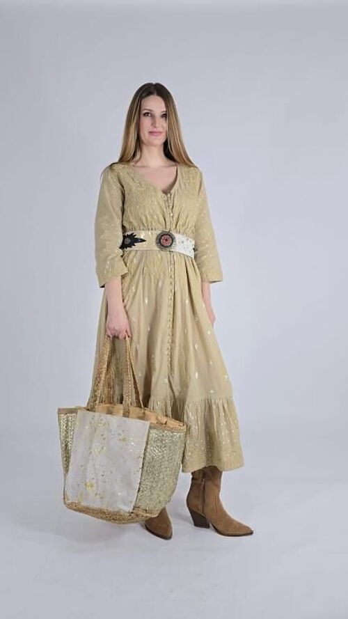 Vestido Largo Artesanal y Original Algodón con Gran Calidad