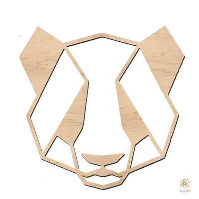 Lay3rD Lasercut - Decoración de pared de madera - Panda - Geométrico - Abedul mediano