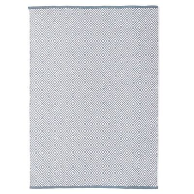 Alfombra Hug Rug tejida con rombos azul denim