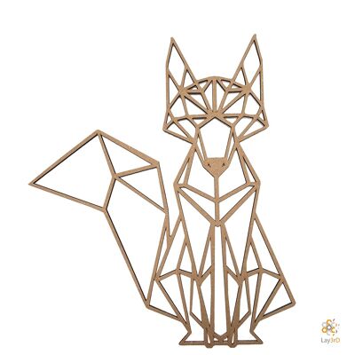 Lay3rD Lasercut - Decorazione da parete in legno - Volpe - Geometrica - Mini-MDFMini-Fox