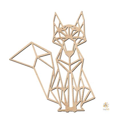 Lay3rD Lasercut - Wooden Wall Decoration - Fox - Geometric - Mini BirchMini Fox