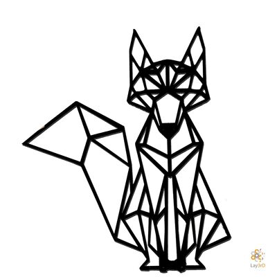 Lay3rD Lasercut - Holzwanddekoration - Fuchs - Geometrisch - Maxi-SchwarzMaxi-Fox