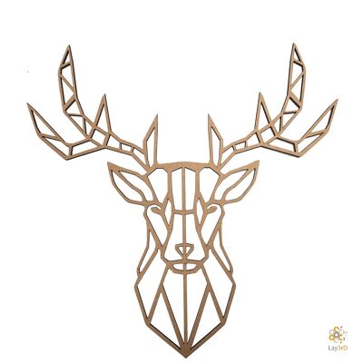 Lay3rD Lasercut - Décoration murale en bois - Cerf - Géométrique - Mini-MDFMini-Deer