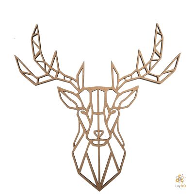 Lay3rD Lasercut - Wooden Wall Decoration - Deer - Geometric - Mini-MDFMini-Deer
