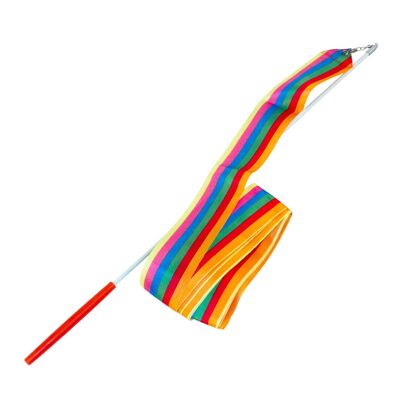 Magni | Gymnastics ribbon with satin ribbon, rainbow stripes
