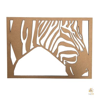 Lay3rD Lasercut - Décoration murale en bois - Zèbre - Géométrique - Mini-MDFMini-Zebra