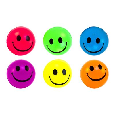 Magni | Bouncing ball with smiley-face, Ø4,5 cm., 4 pcs.
