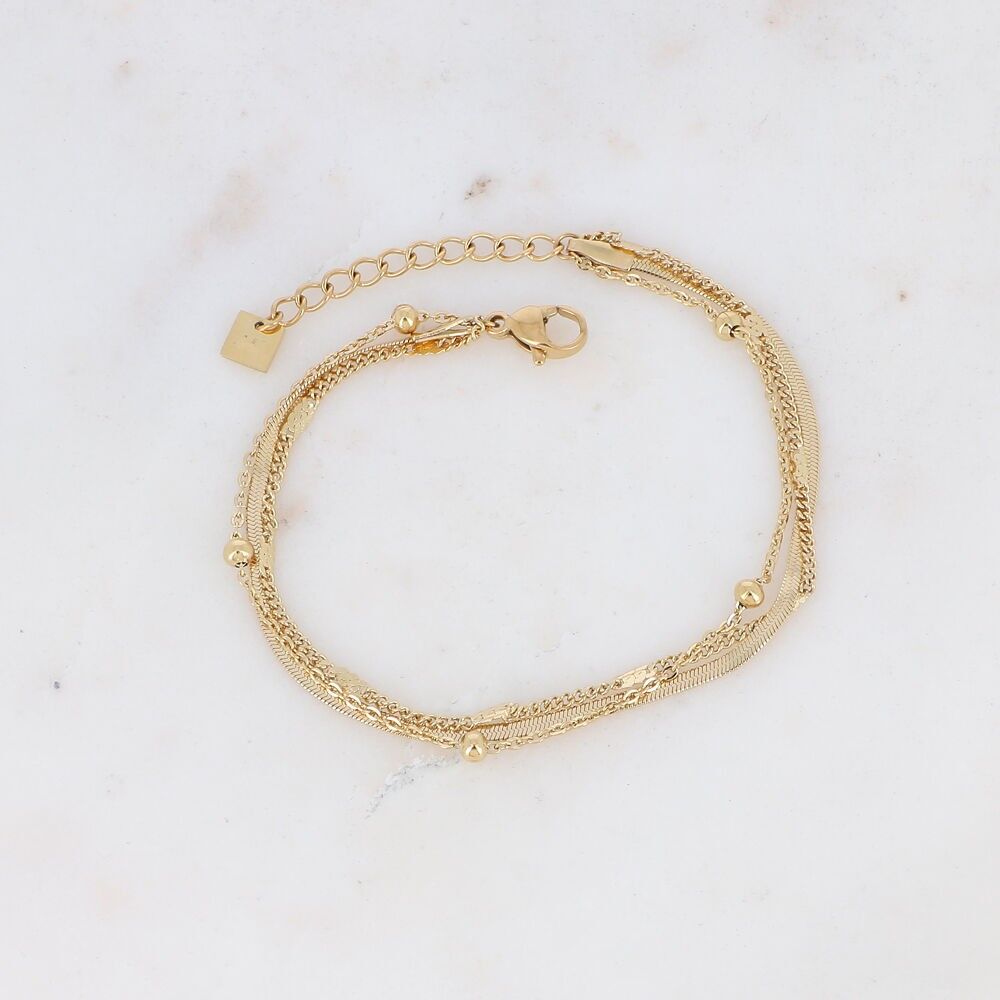 Foxy Armband - Spiegelgeflecht und Geflecht mit Kugeln