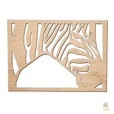 Lay3rD Lasercut - Décoration murale en bois - Zèbre - Géométrique - Medium-BirchMedium-Zebra